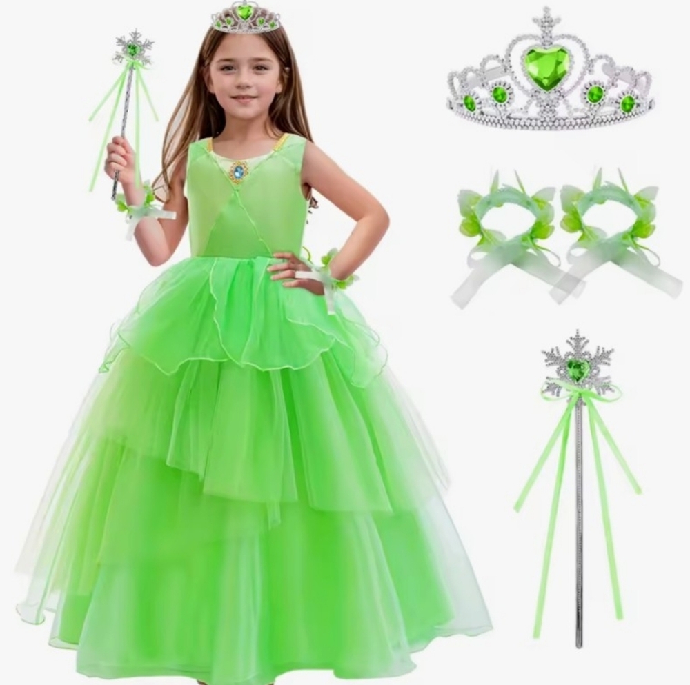 Enchanting Green Princess Costume for Kids